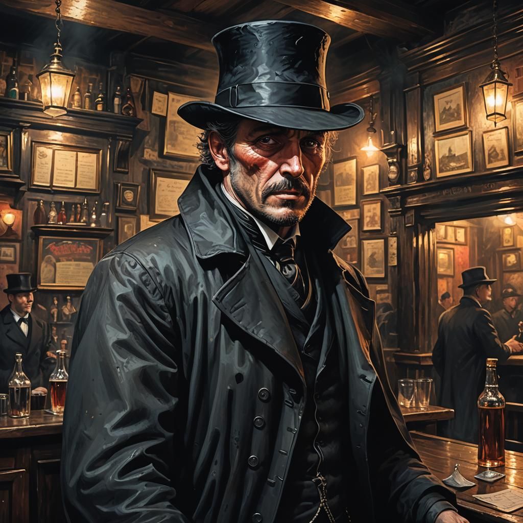 Jack the Ripper in an old english pub