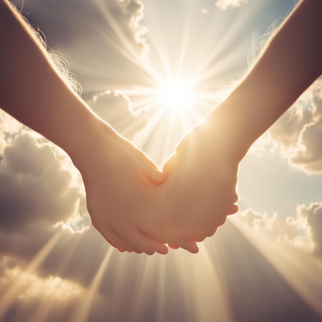 Friends Hugging in Divine Sunshine