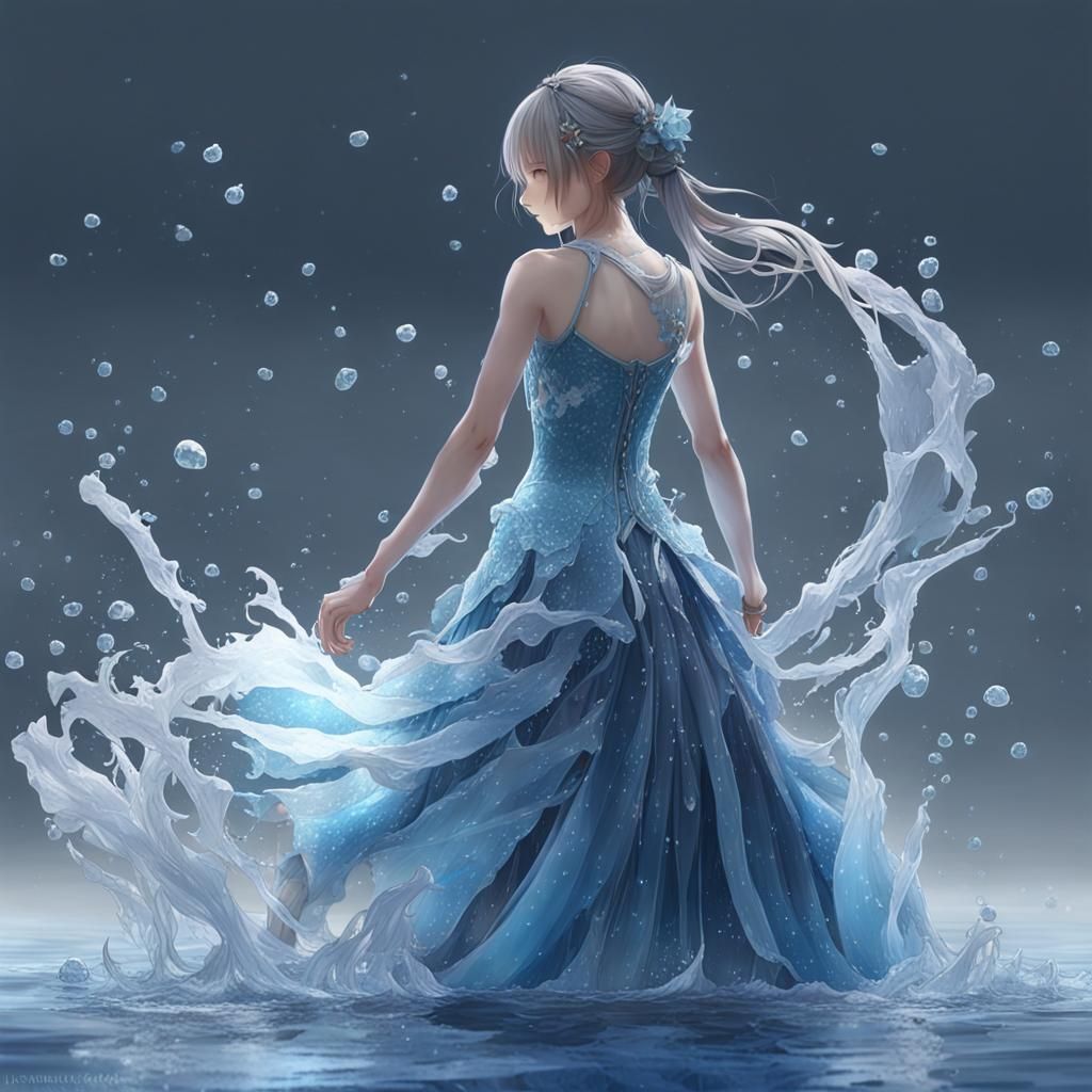 Water Dress: 3D Anime Art