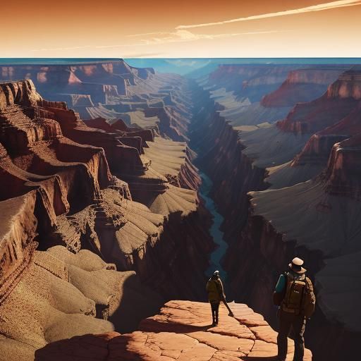 Grand Canyon Hiker: Vintage Poster Art