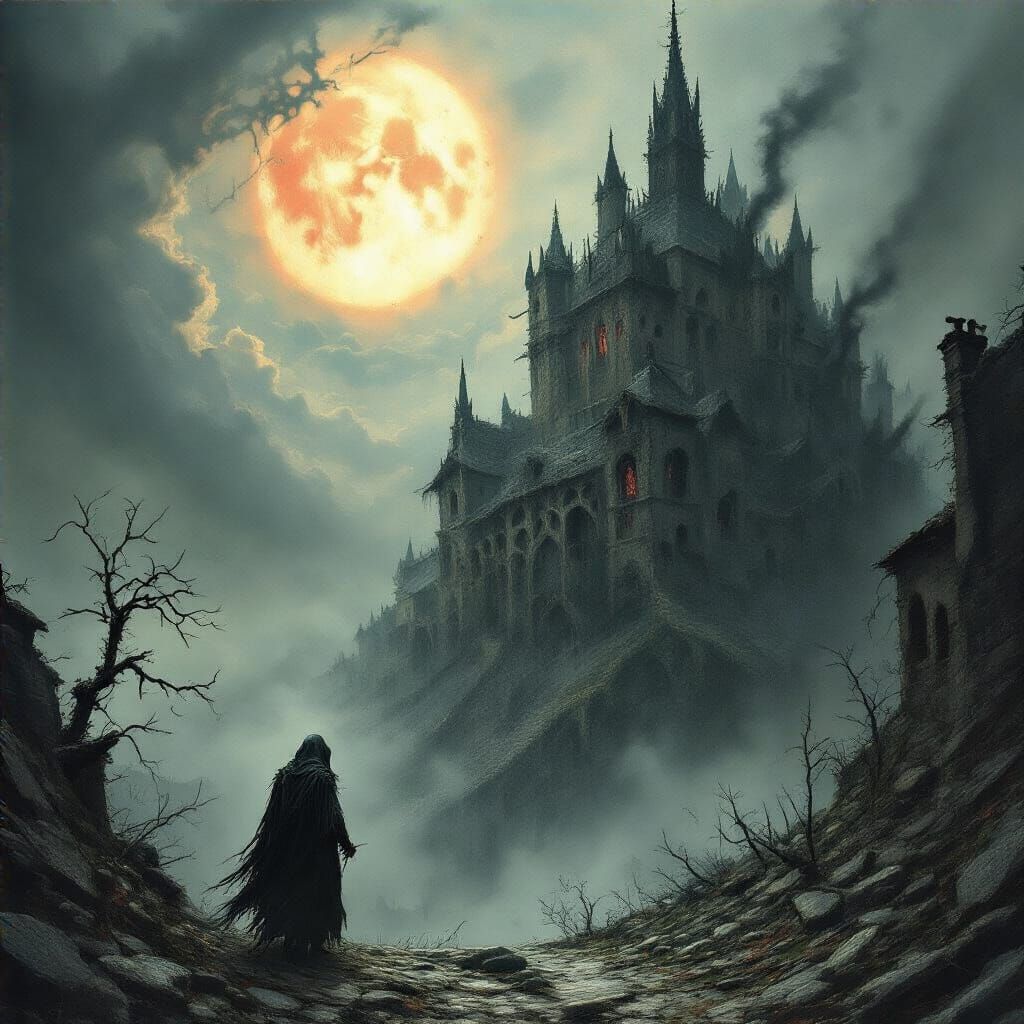 Grimdark Horror Illustration in Doré Style