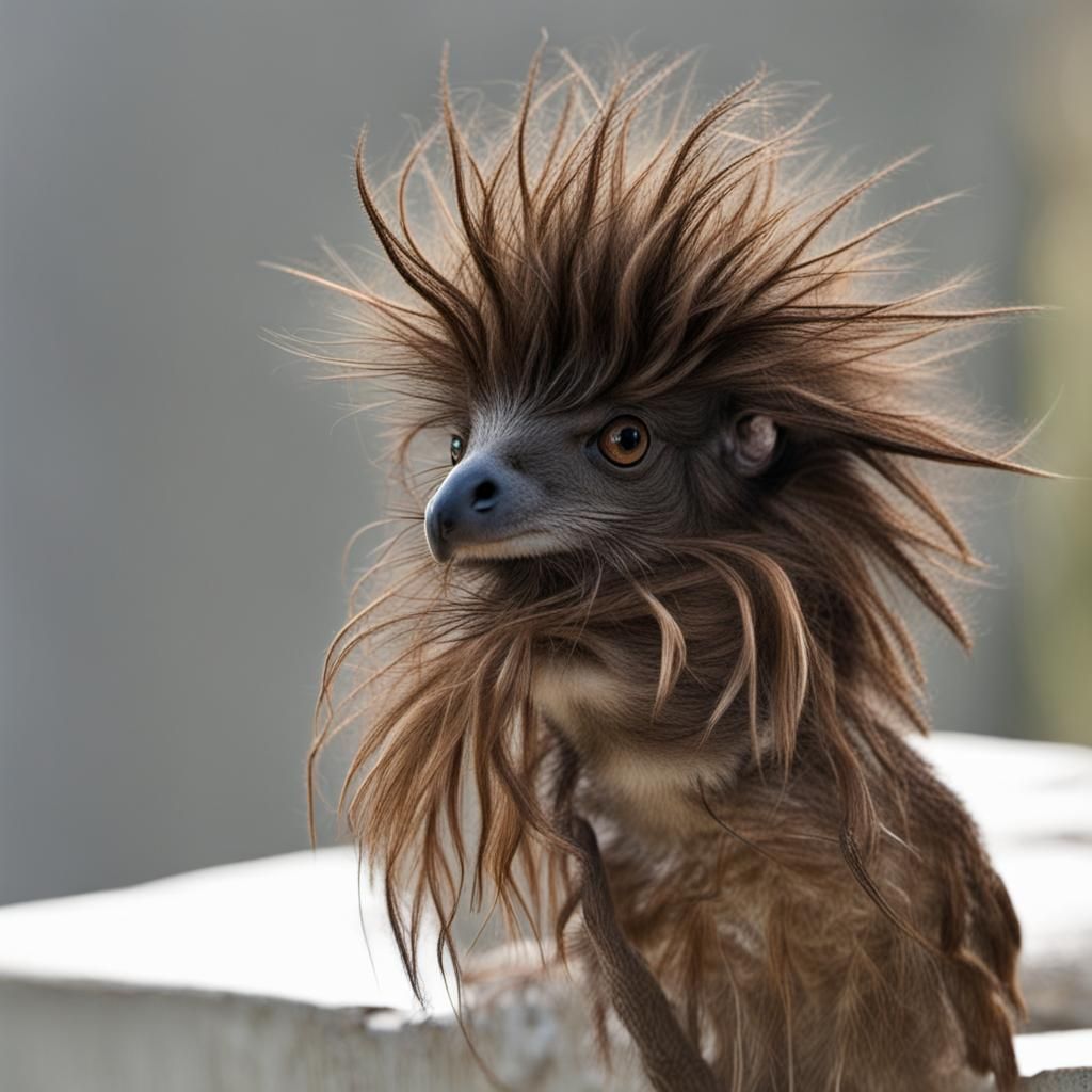 Humorous AI Interpretation of a Bad Hair Day