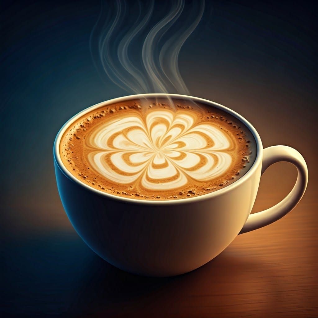 Latte Art: Mysterious Flower in Steaming Coffee