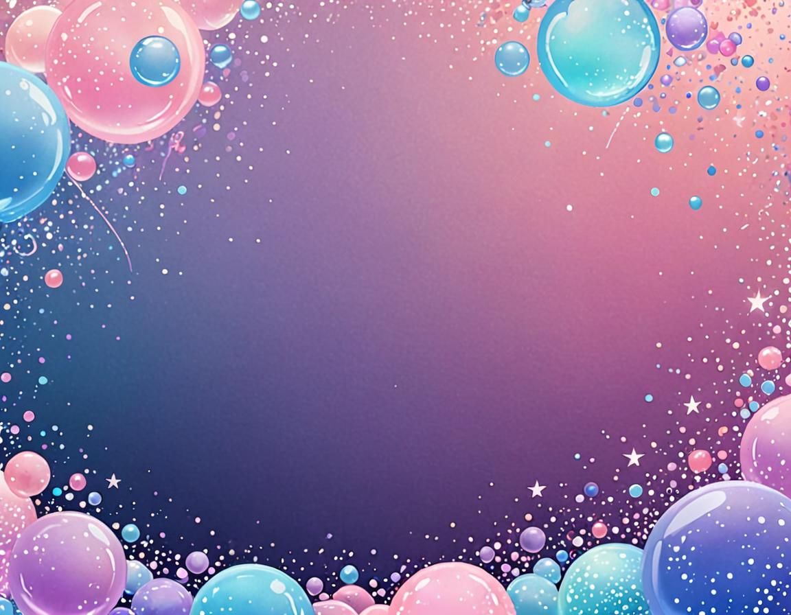 Pastel Ombre YouTube Banner with Bubbles and Sparkles