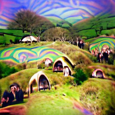Idyllic Hobbiton Village in the Shire