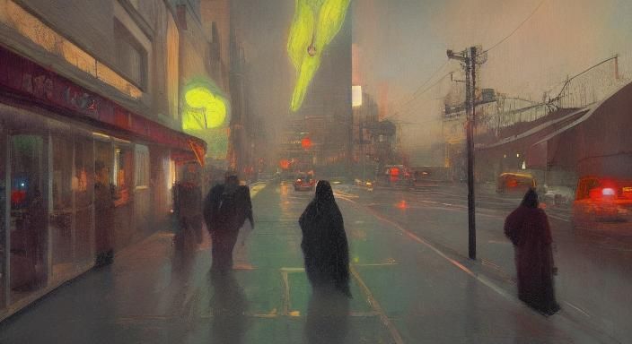 Cloaked Woman Portrait in Retro Gothic Style