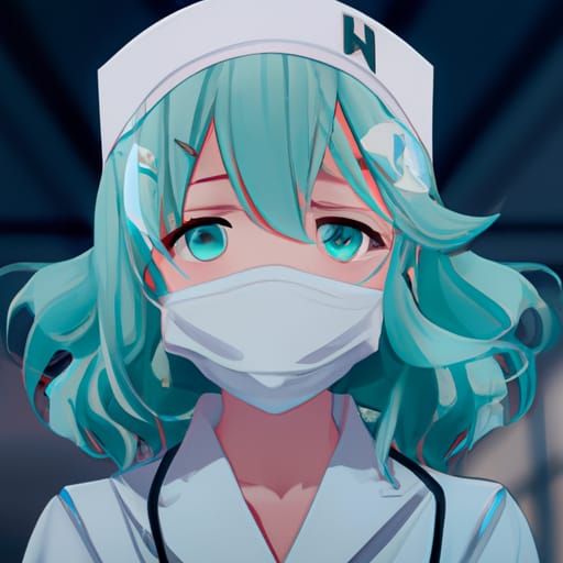 Cute Nurse Illustration in Studio Ghibli Anime Style