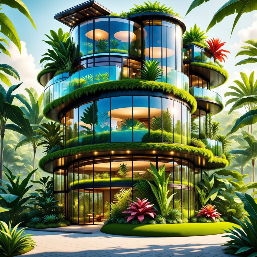 Sustainable Bio-Center Office Building with Green Architectu...