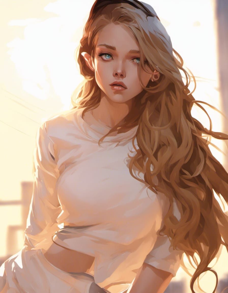 Sci-Fi Girl with Blonde Hair in Ultra Detail
