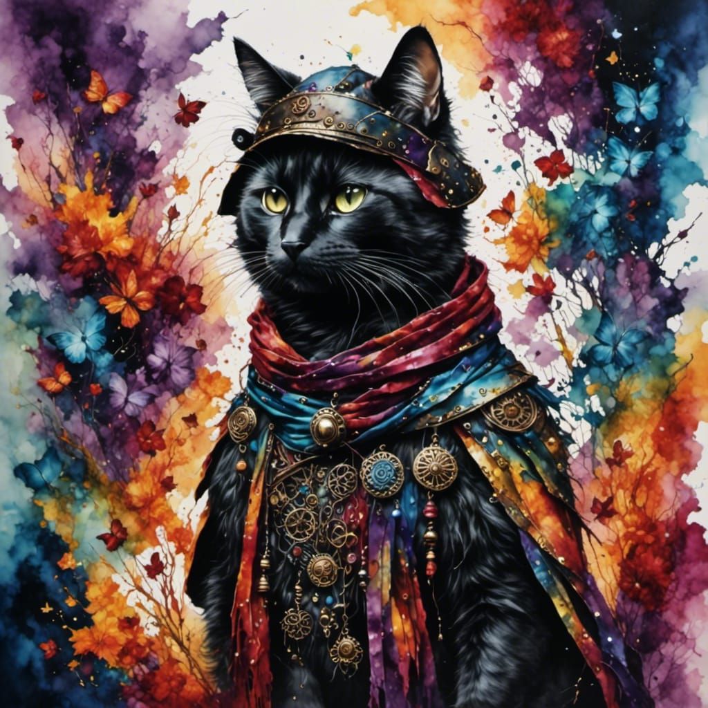 Yarn World with Watercolor Ink Effects