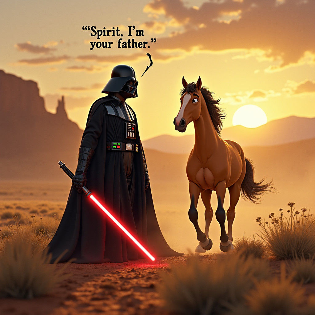 Darth Vader Meets Spirit in the Wild West