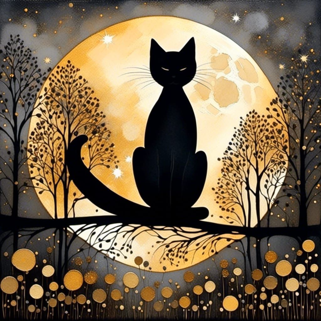 Just a cat sitting on a branch