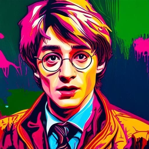Harry Potter Portrait in Warhol-Inspired Pop Art