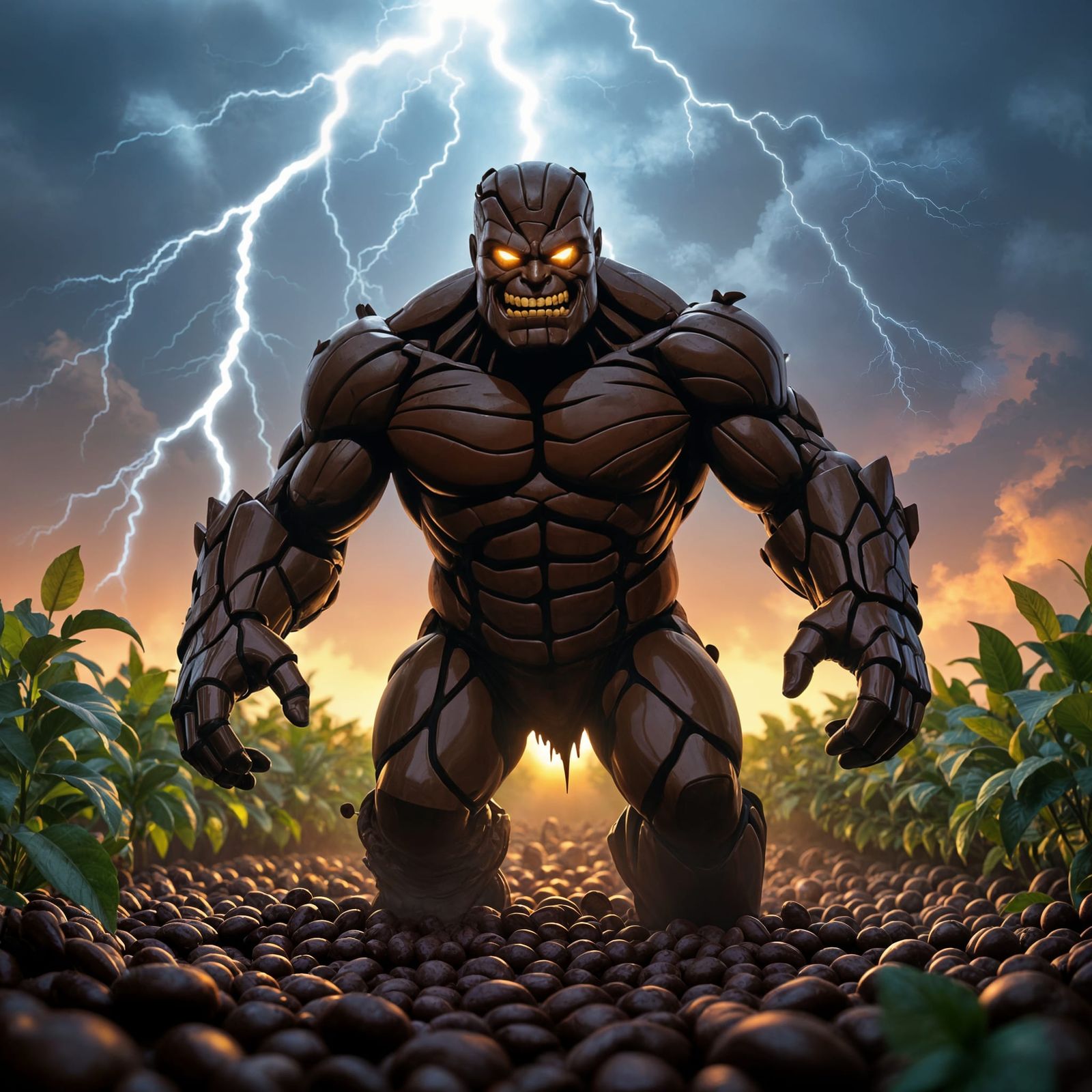 Chocolate Golem Emerges in Dark Fantasy Style