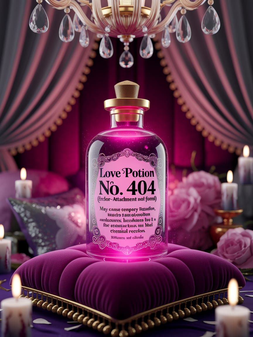 Romantic, Art Nouveau Witch's Boudoir with Love Potion