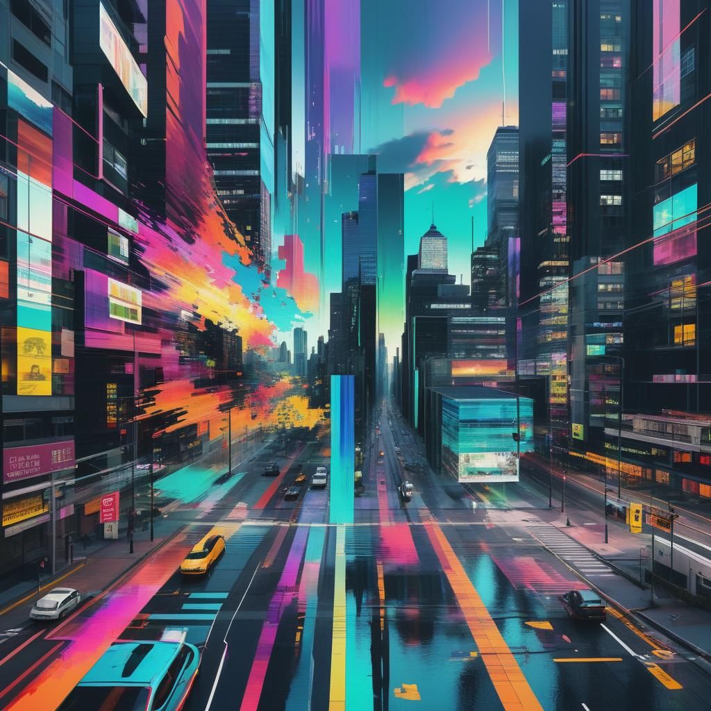 Sunset in the city