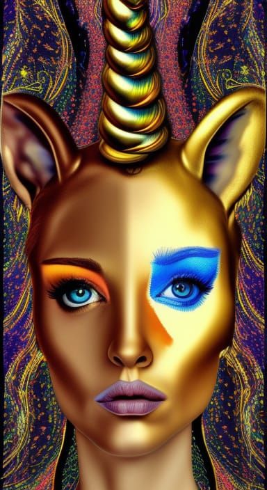 Unicorn Centaur Hybrid in Abstract Art Deco Style