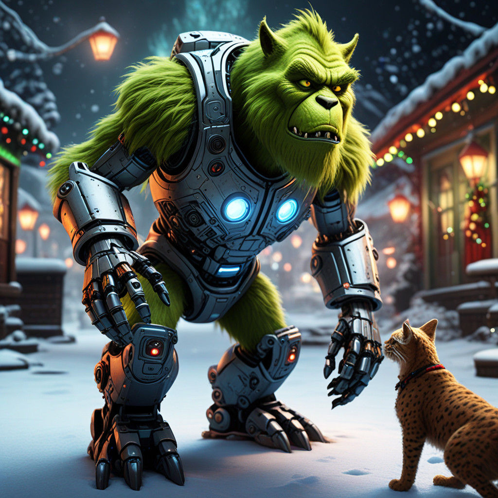 Vibrant Christmas Clash in Fantasy Concept Art
