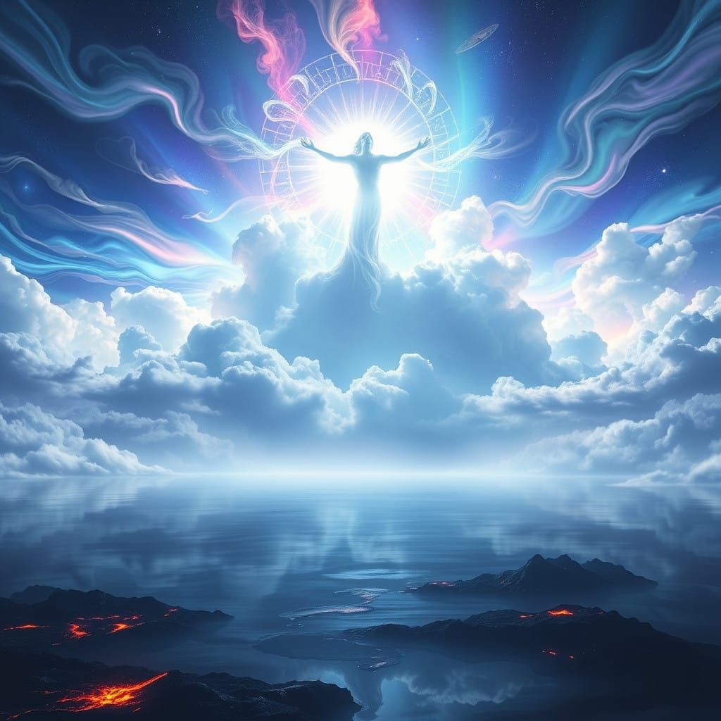 Celestial Creation Scene in Ethereal Light