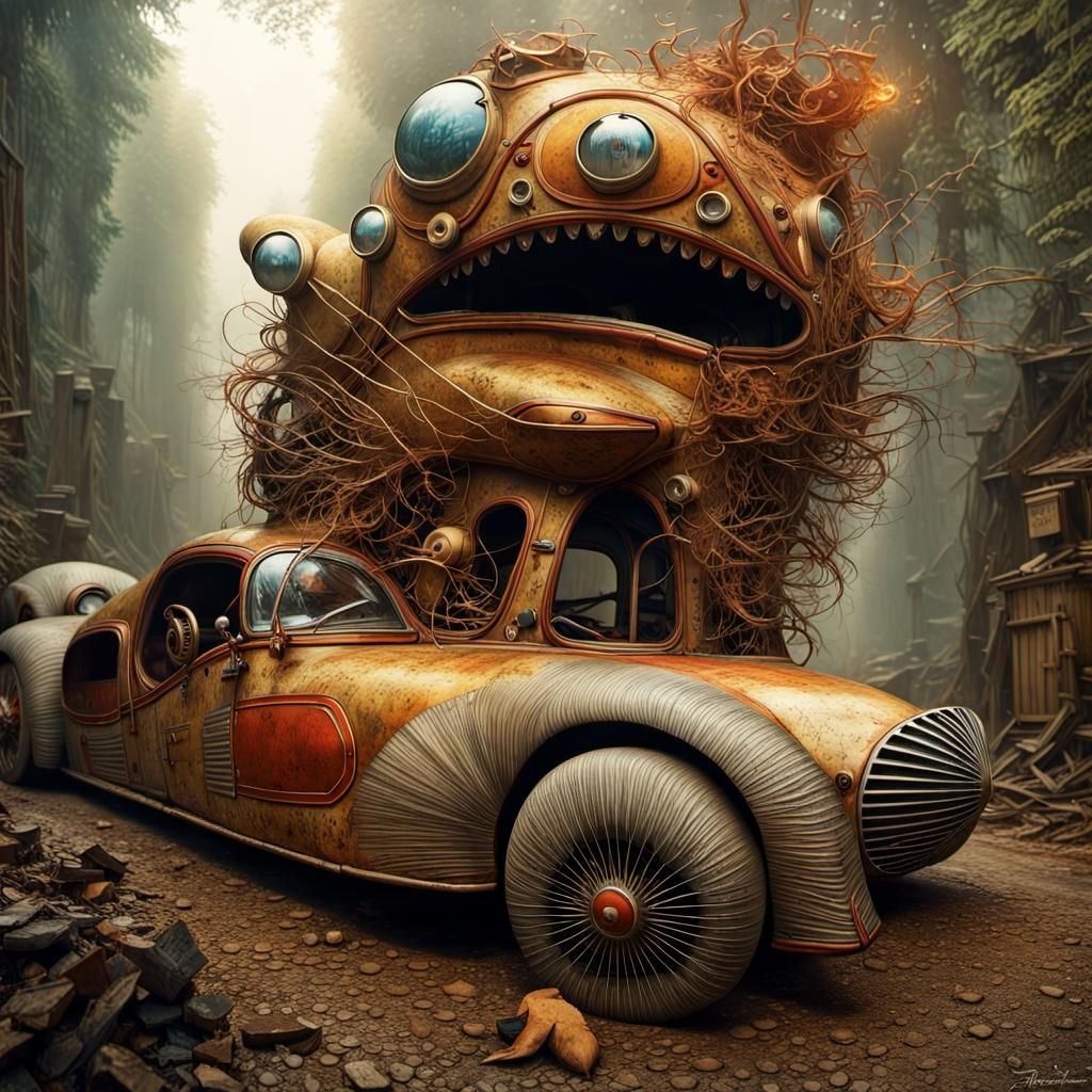 Magical Racing Cars in Dreamy Ethereal Style