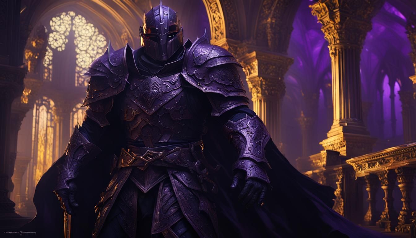 Evil Knight in Palace: Dark Fantasy Concept Art