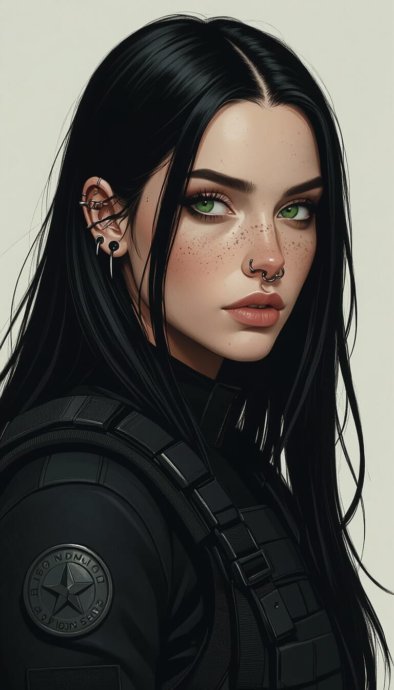 Woman in Tactical Gear: Digital Art in Moody Style