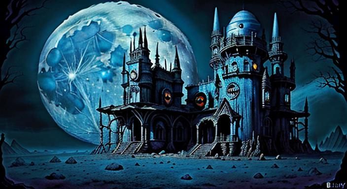 Cosmic Dark Fantasy Sci-Fi Landscape Masterpiece