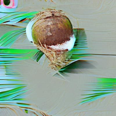 Detailed Close-Up of a Coconut