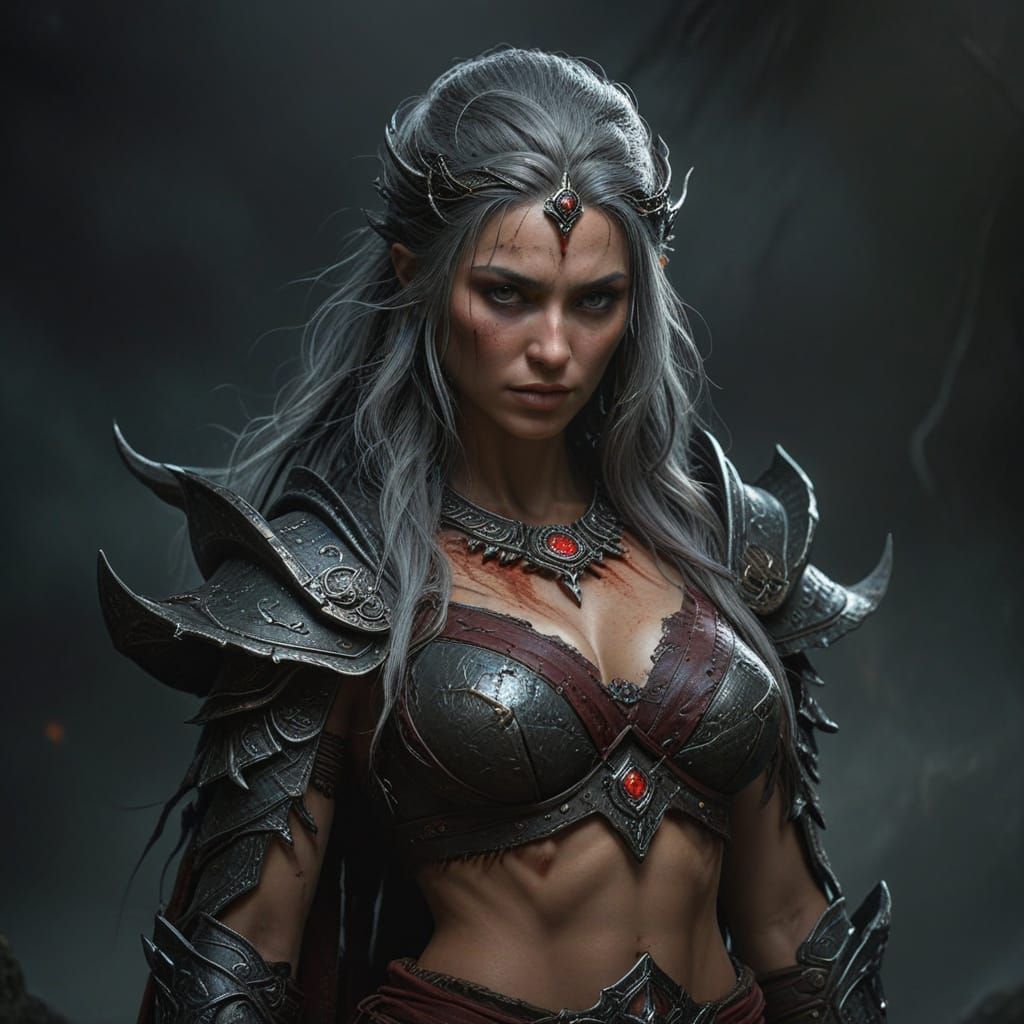 Ethereal Horror-Fantasy Portrait in Apocalyptic Surrealism