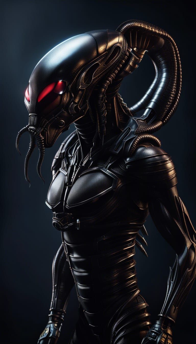 Xenomorph Predator Hybrid Superhero in 3D
