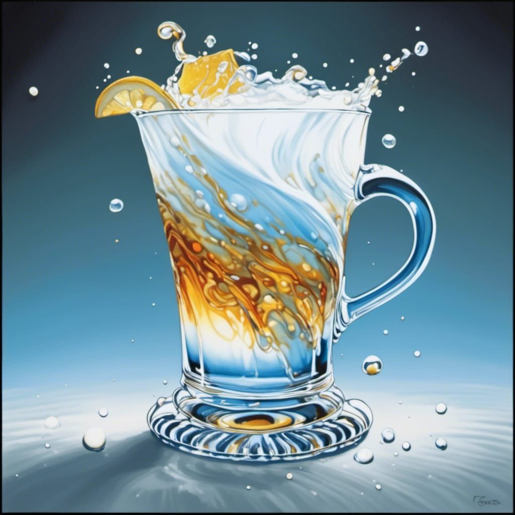 Effervescent Drink Swirls in Crystal Tankard