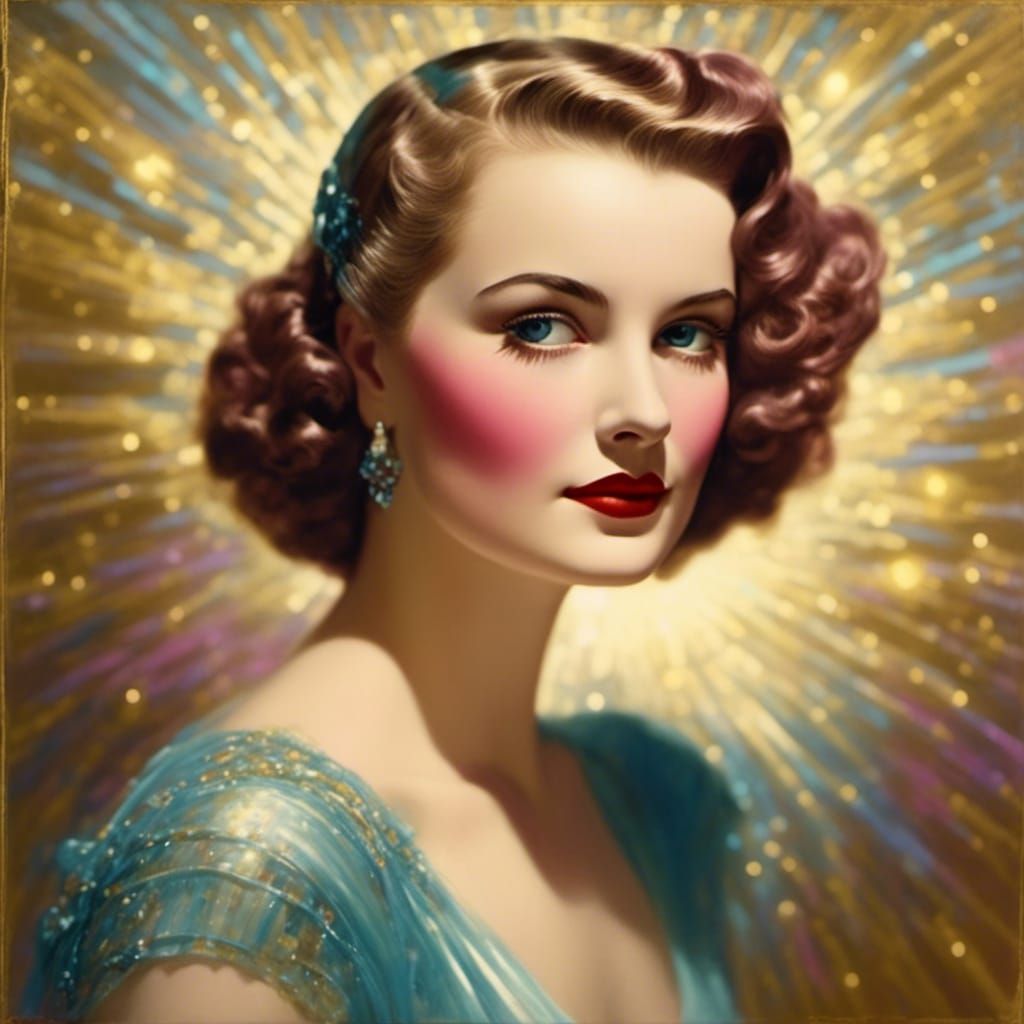 Hollywood Glamour Portrait in 1930s Style