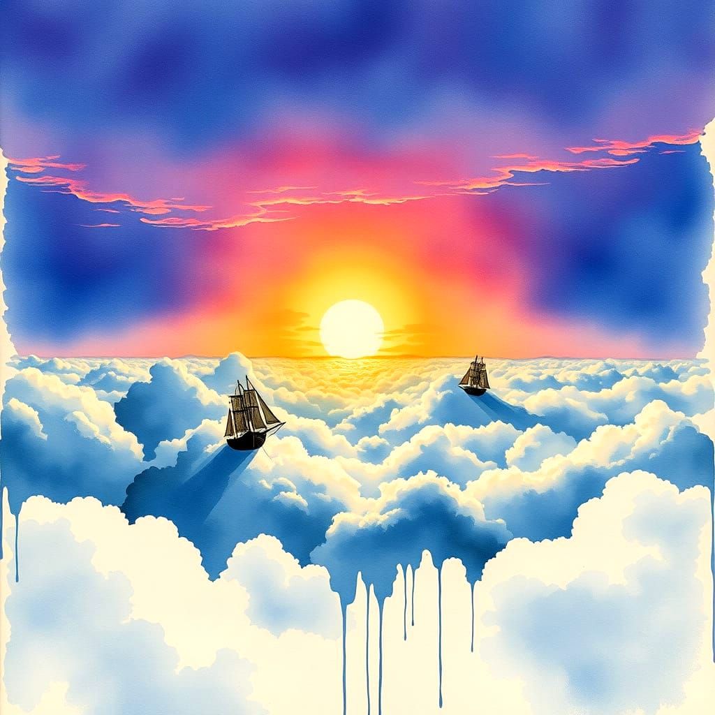 Boats in Ethereal Skies, A Study in Contrast