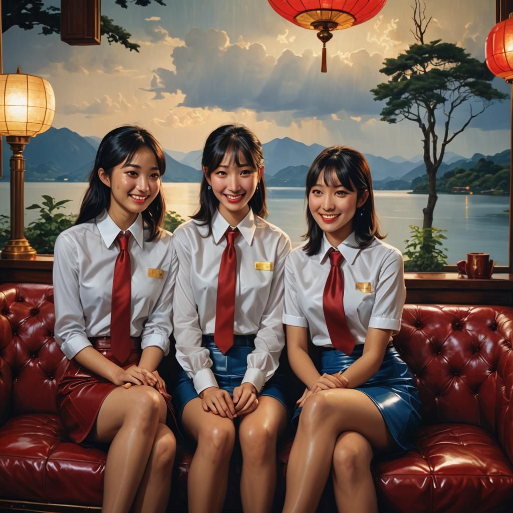 Japanese Women in Hyper-Realistic Digital Portrait