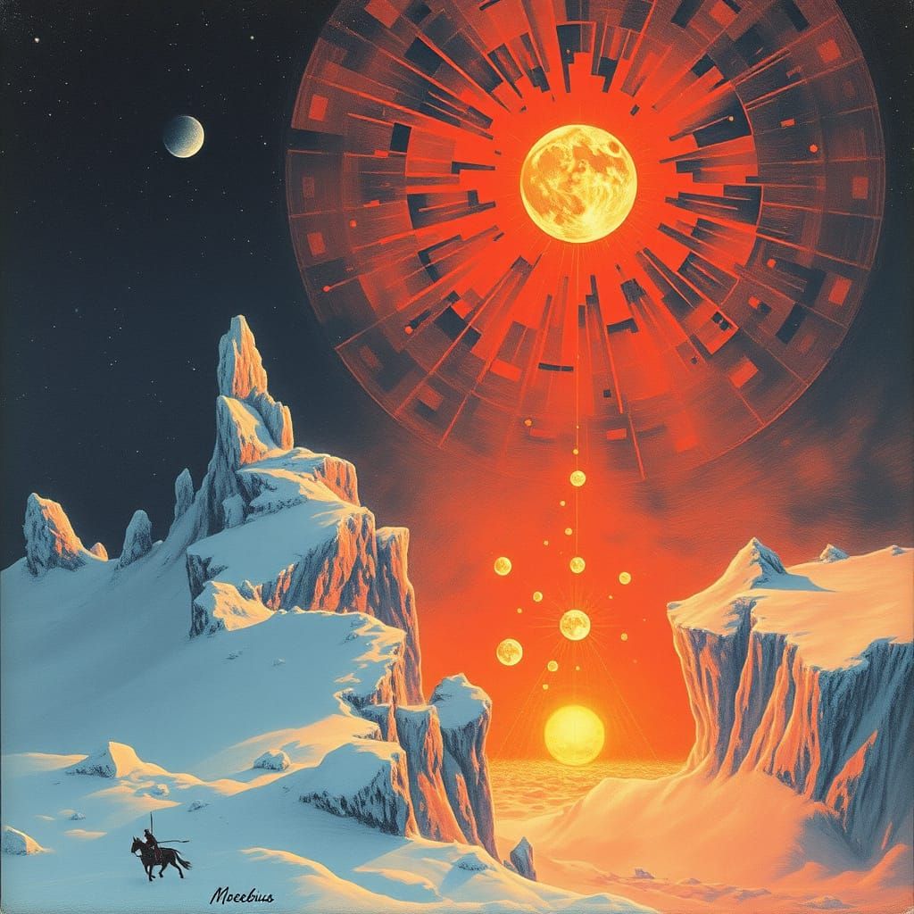 Falling Star with Cursed Procession in Dulac Style