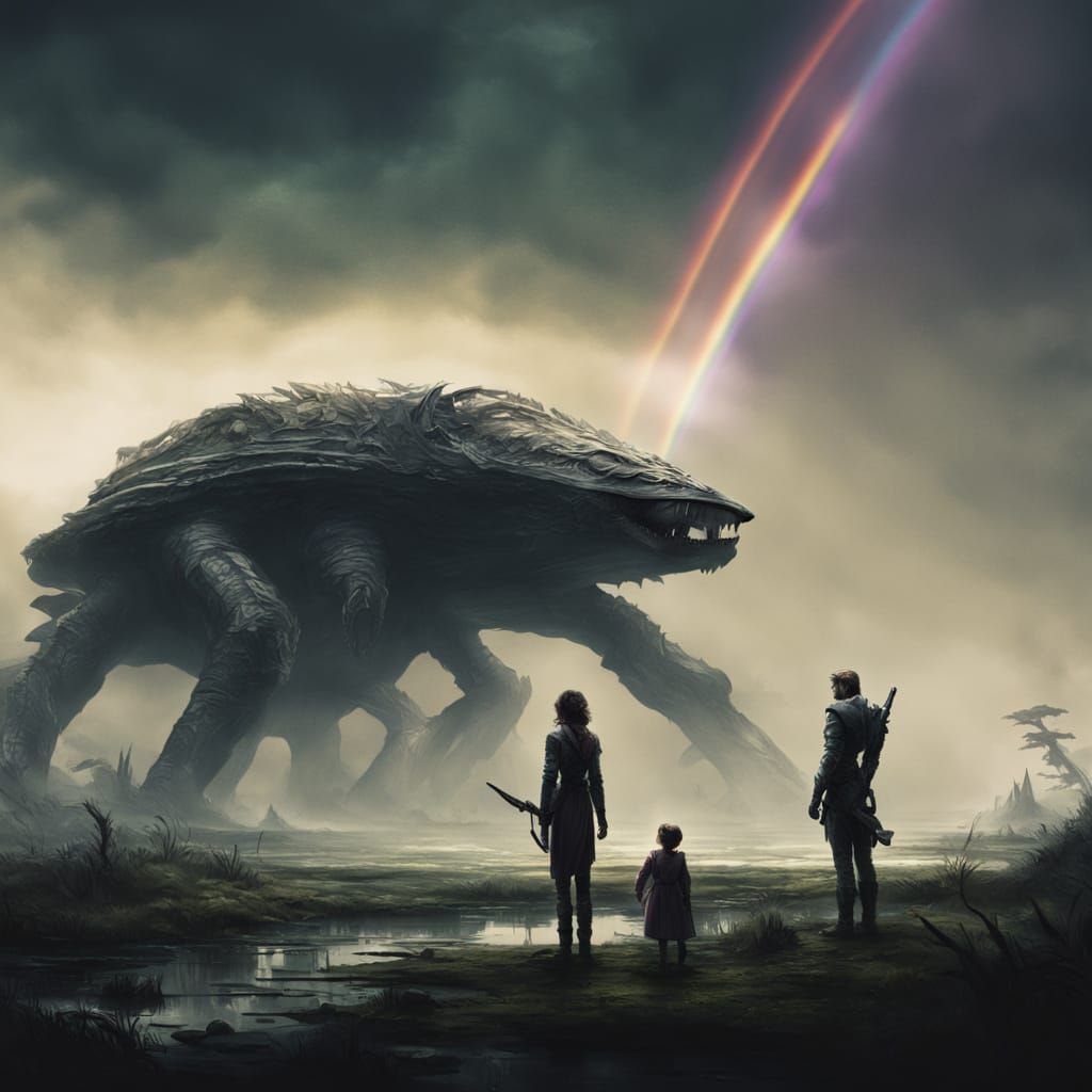 Alien Queen in Sludge Swamp with Guns and Armor