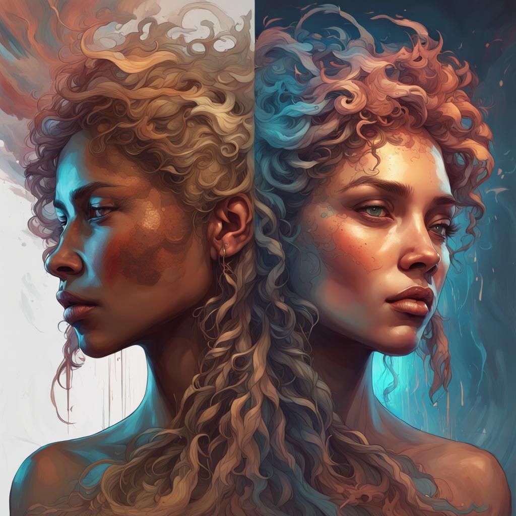 Double Consciousness Portrait by Artgerm and Rutkowski
