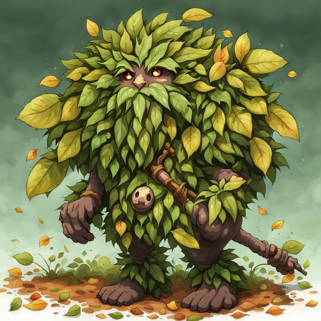 Cute Vine Leshy in Anime Style