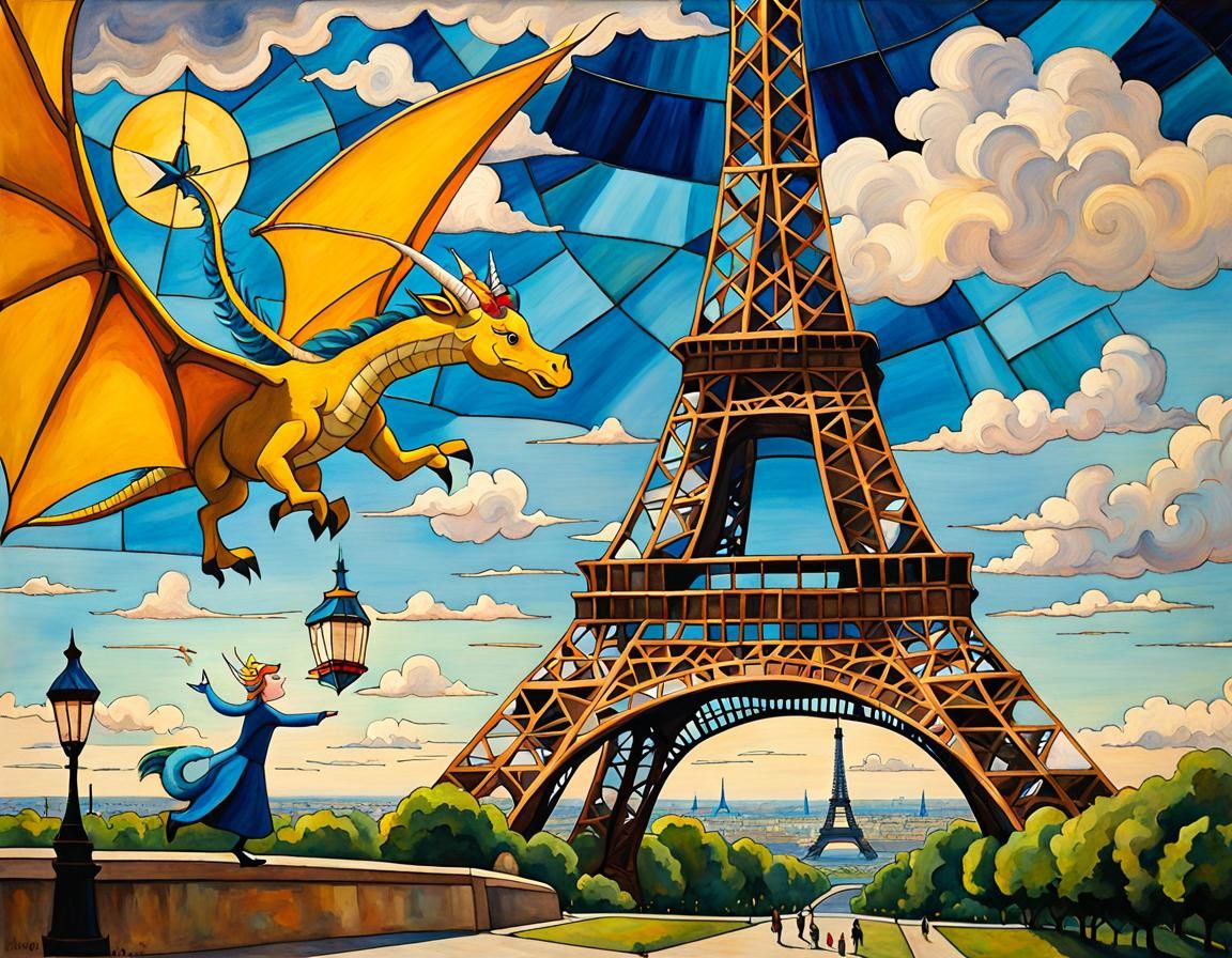Dragon And The Eiffel Tower