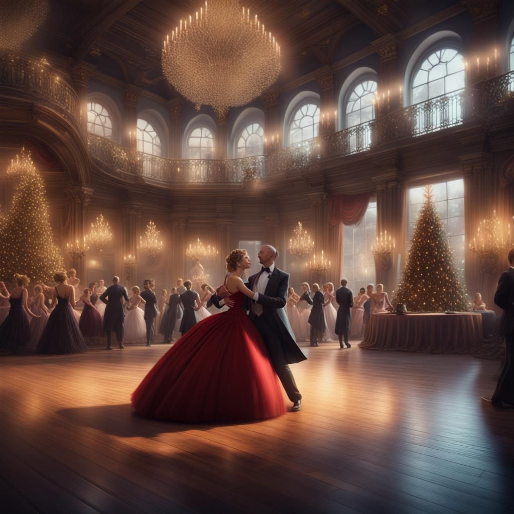 Christmas Ball at Manor: Detailed Matte Painting