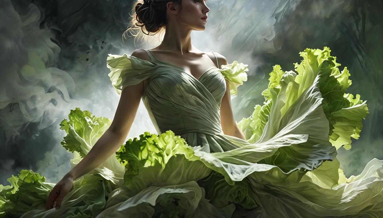 Lettuce Dress in Sfumato Style