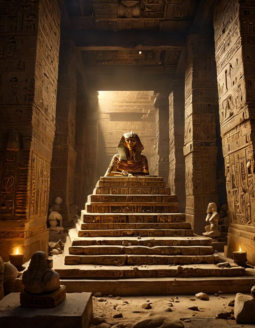 Mummy's Tomb Filled with Radiant Treasures