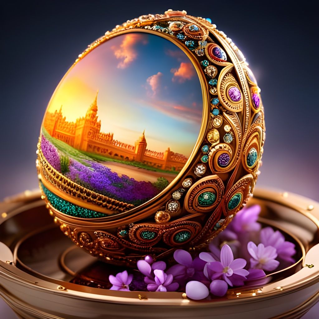 Hyperdetailed Easter Egg Encrusted with Gems