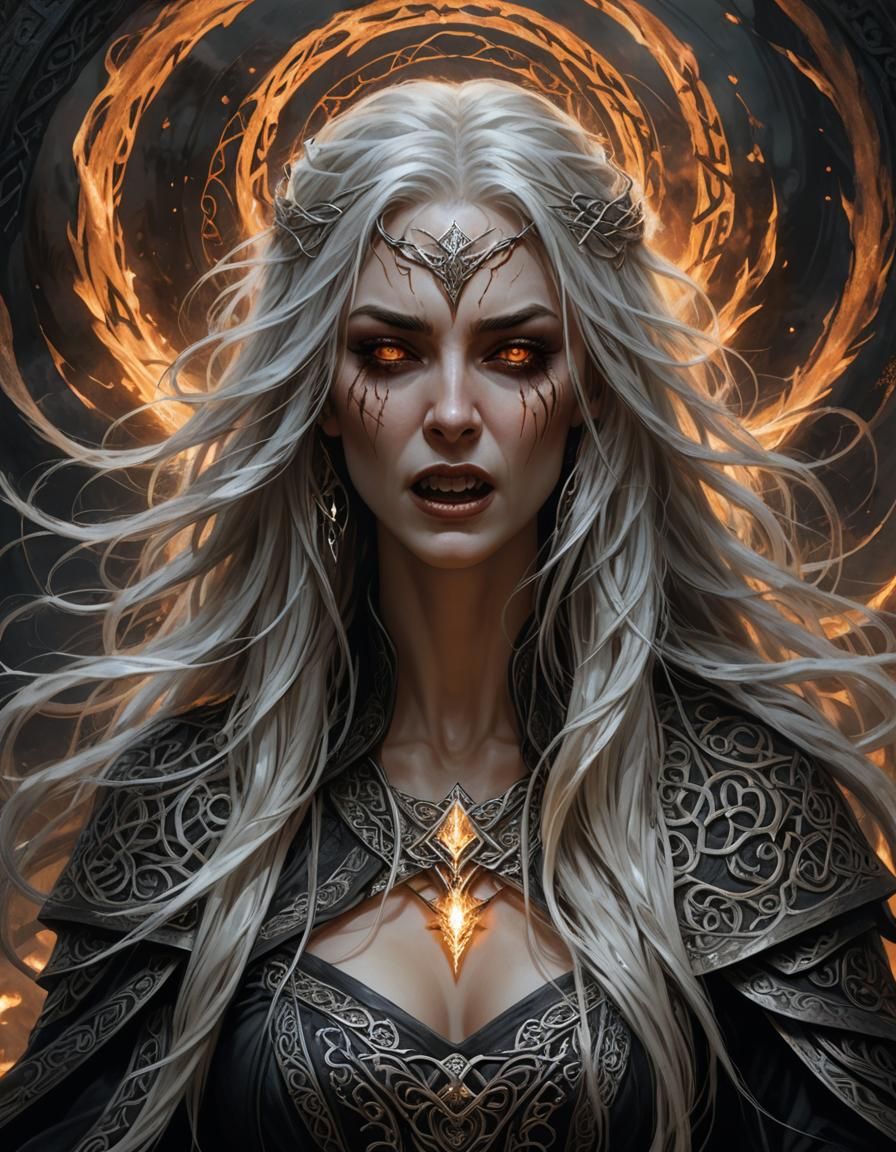 Banshee Portrait in Dark Fantasy Style