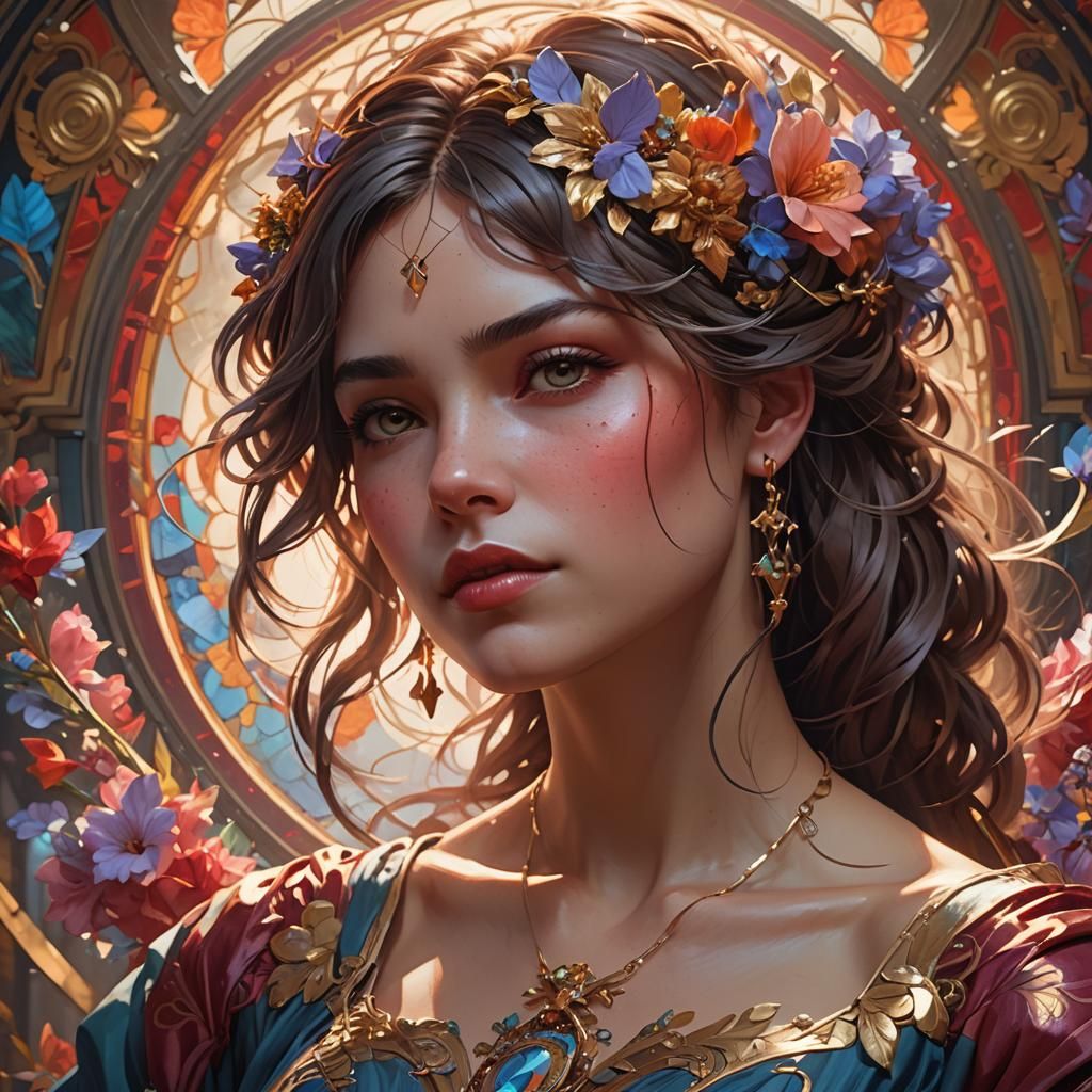 Passionate Portrait in Dynamic Lighting, 8K Resolution