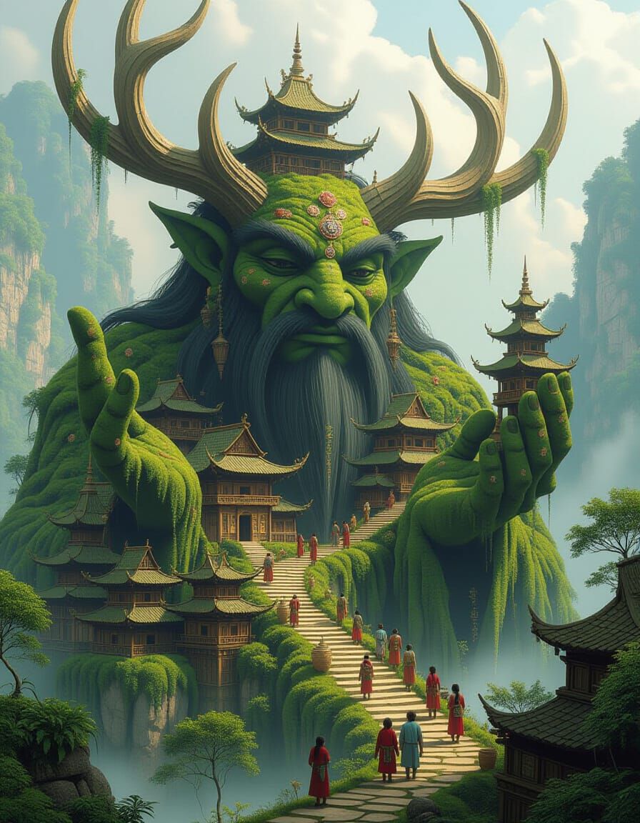 Hmong Village in Giant's Hand: Whimsical Realism