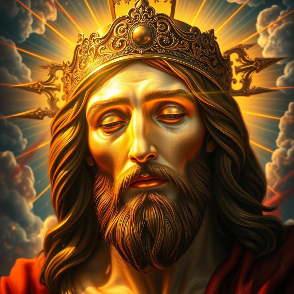 Majestic Resurrection Portrait in Cyberpunk Style