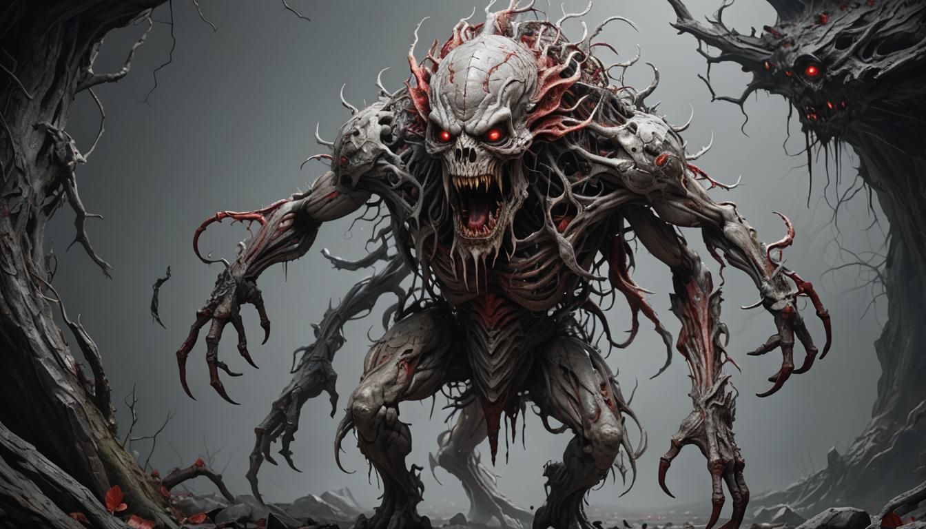 Menacing Horror Creature Concept Art in 8K