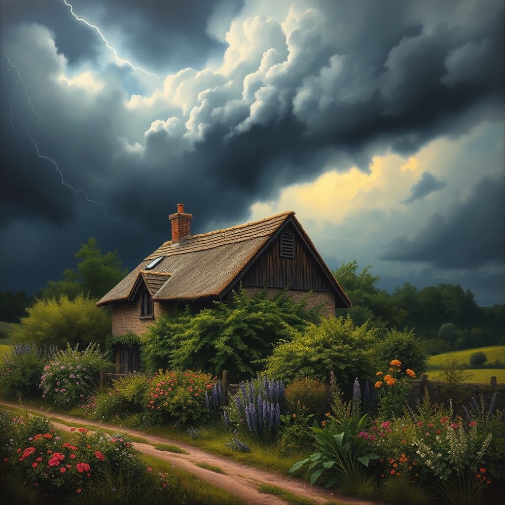 Majestic Countryside House in Moody Landscape