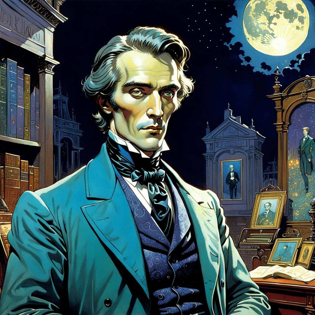 Dorian Gray Portrait in Graphic Novel Style
